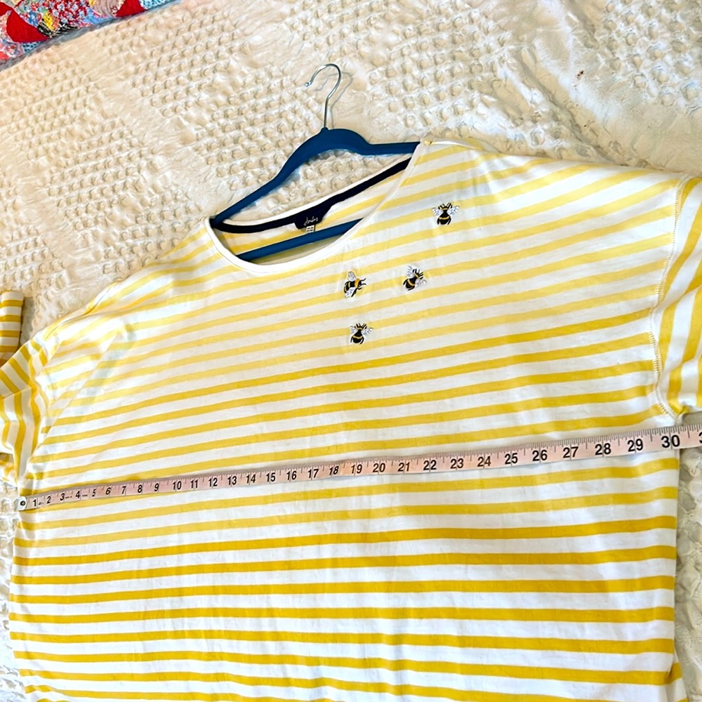 Joules bumble bee Marina yellow stripe long sleeve top plus size 22 cotton - Picture 16 of 16
